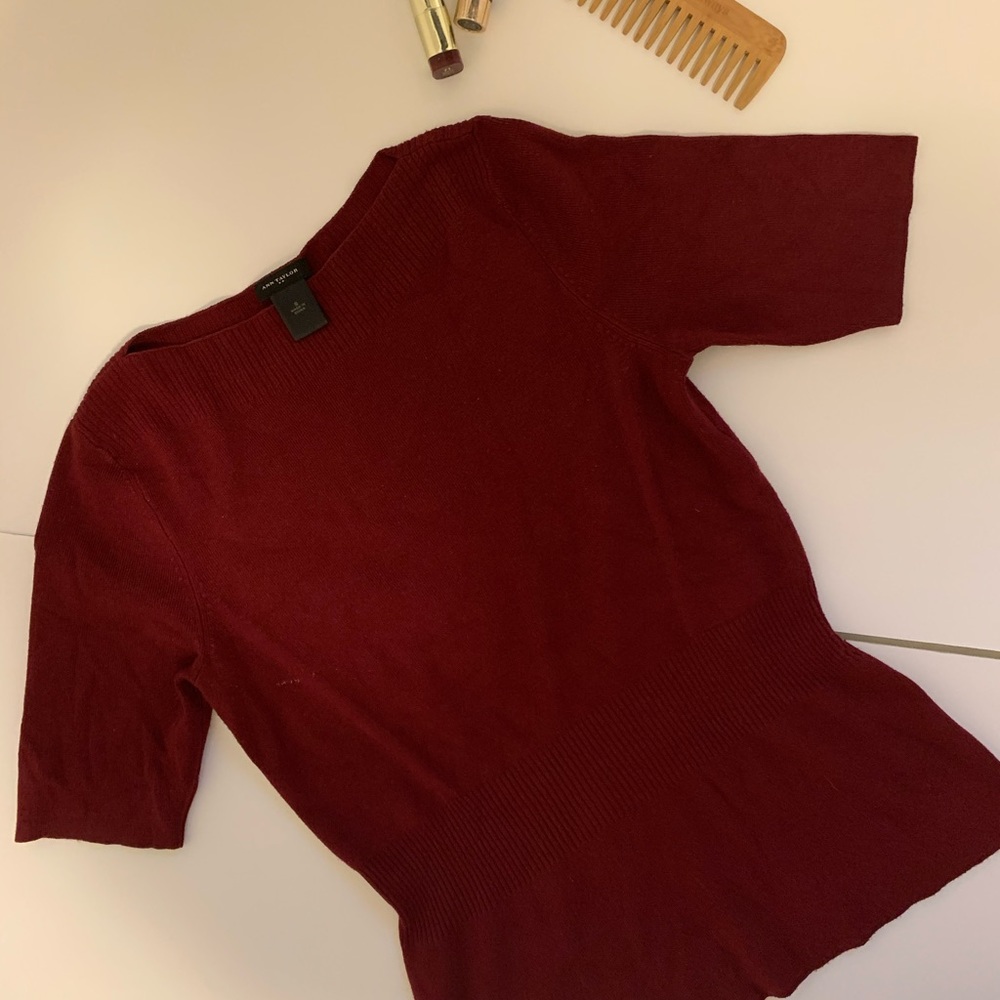 Ann Taylor Red Knit Top